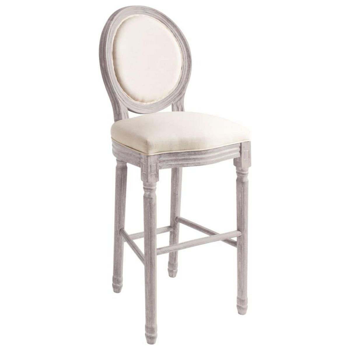 VIDAXL Tabourets de bar lot de 2 blanc lin