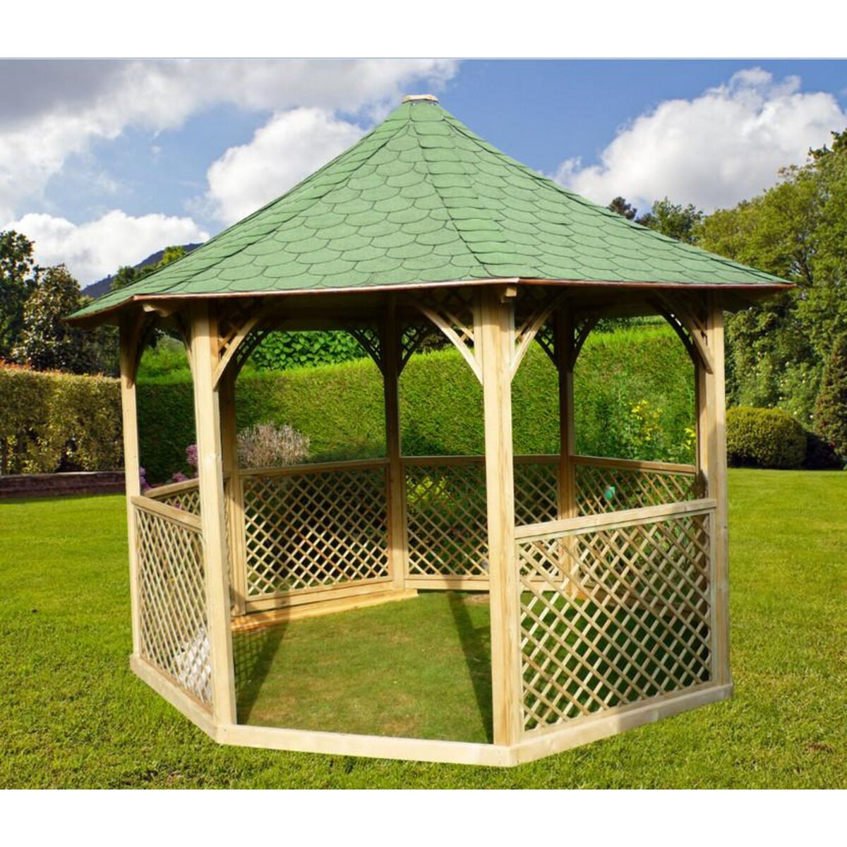 Hisense Pavillon octogonal 8.78m² bois naturel - kic35