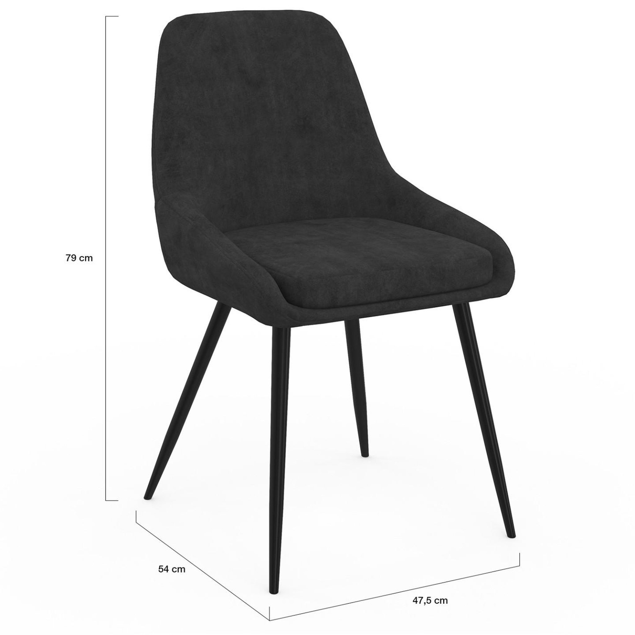 Voir la diapositive 5 : ID MARKET Lot de 6 chaises thalya en velours noir avec accoudoirs