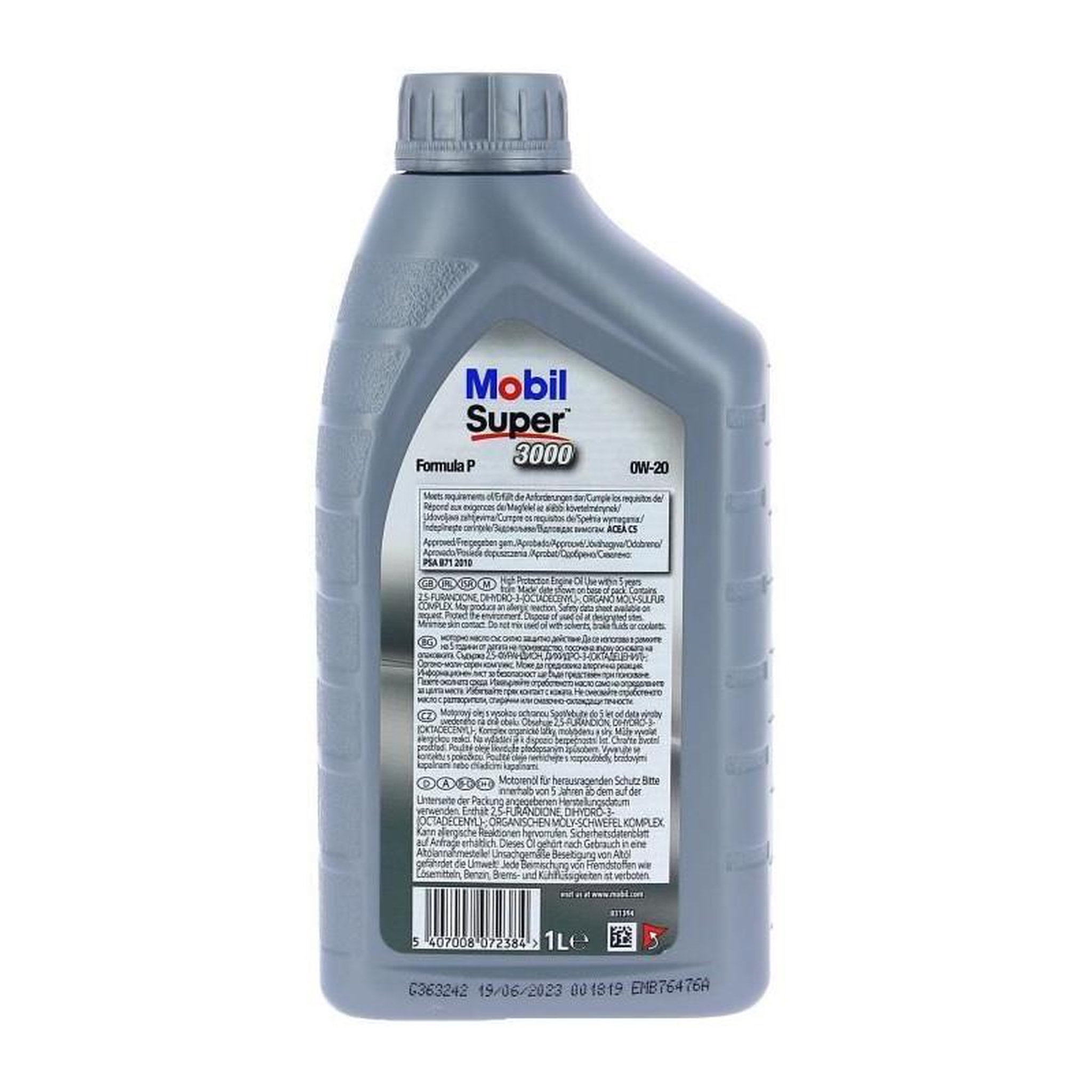 Voir la diapositive 5 : MOBIL Bidon huile de moteur - MOBIL - S3000 0W20 Formula-P - 1 L - 4 saisons