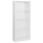 Voir la diapositive 2 : VIDAXL Bibliotheque a 4 niveaux Blanc brillant Bois d'ingenierie