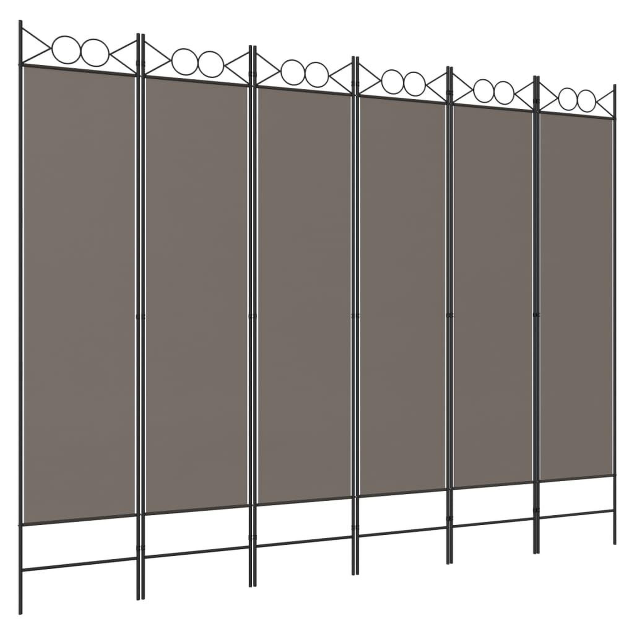 Voir la diapositive 2 : VIDAXL Cloison de separation 6 panneaux Anthracite 240x220 cm Tissu