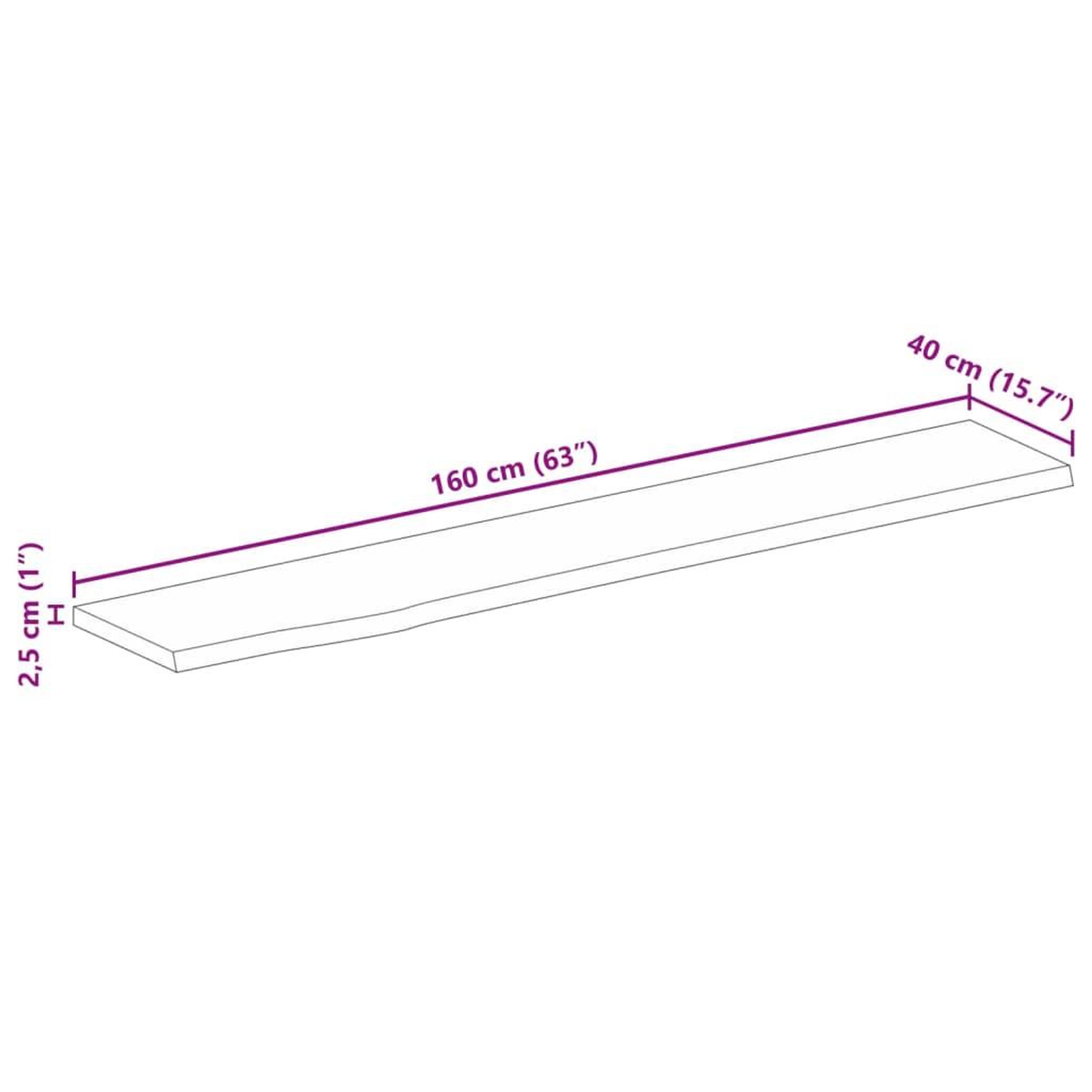Voir la diapositive 6 : VIDAXL Dessus de table a bord vivant 160x40x2,5cm bois massif manguier