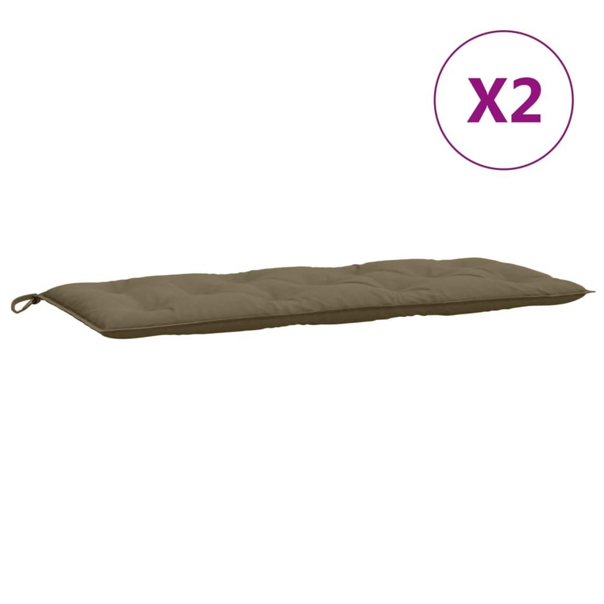 Voir la diapositive 4 : VIDAXL Coussins de banc de jardin lot de 2 taupe melange tissu