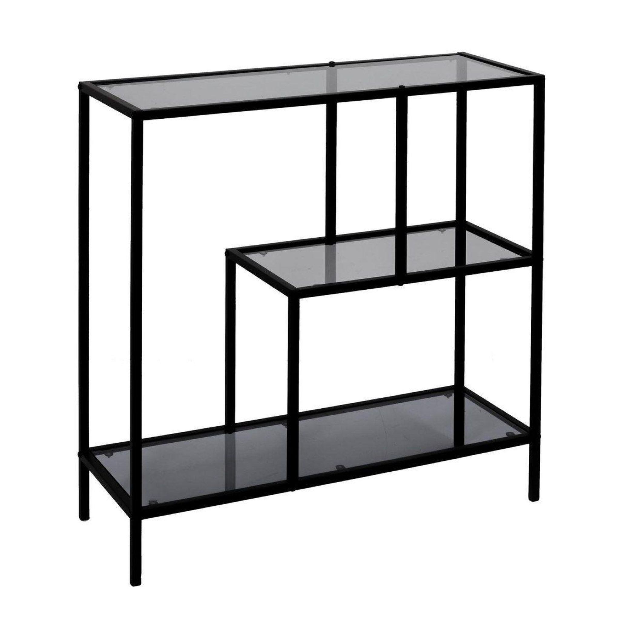 The Home Deco Factory Étagère en Verre Fumé  Edison  80cm Noir
