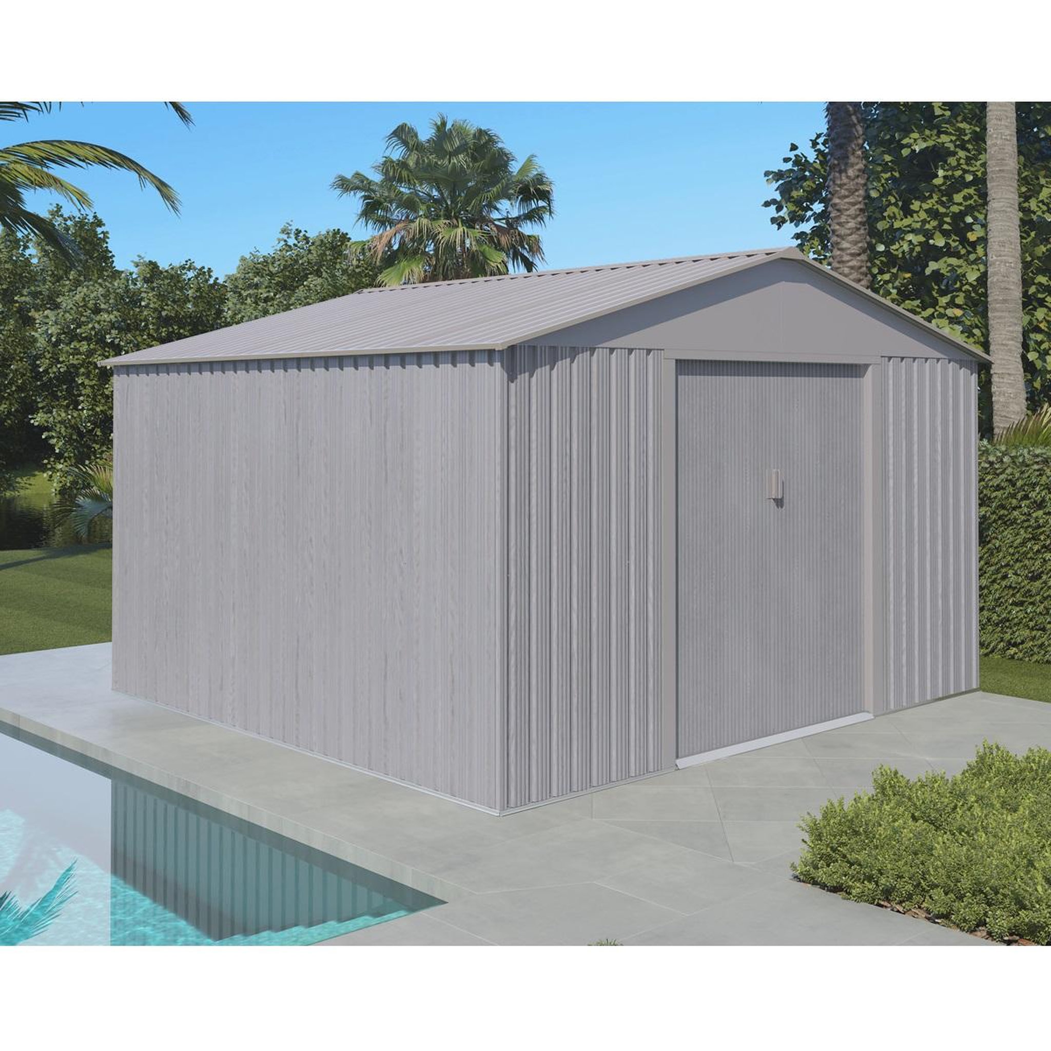 CHALET&JARDIN Abri de jardin métal - Imitation bois - 9m² - LISEC