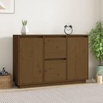 VIDAXL Buffet Marron miel 111x34x75 cm Bois massif de pin