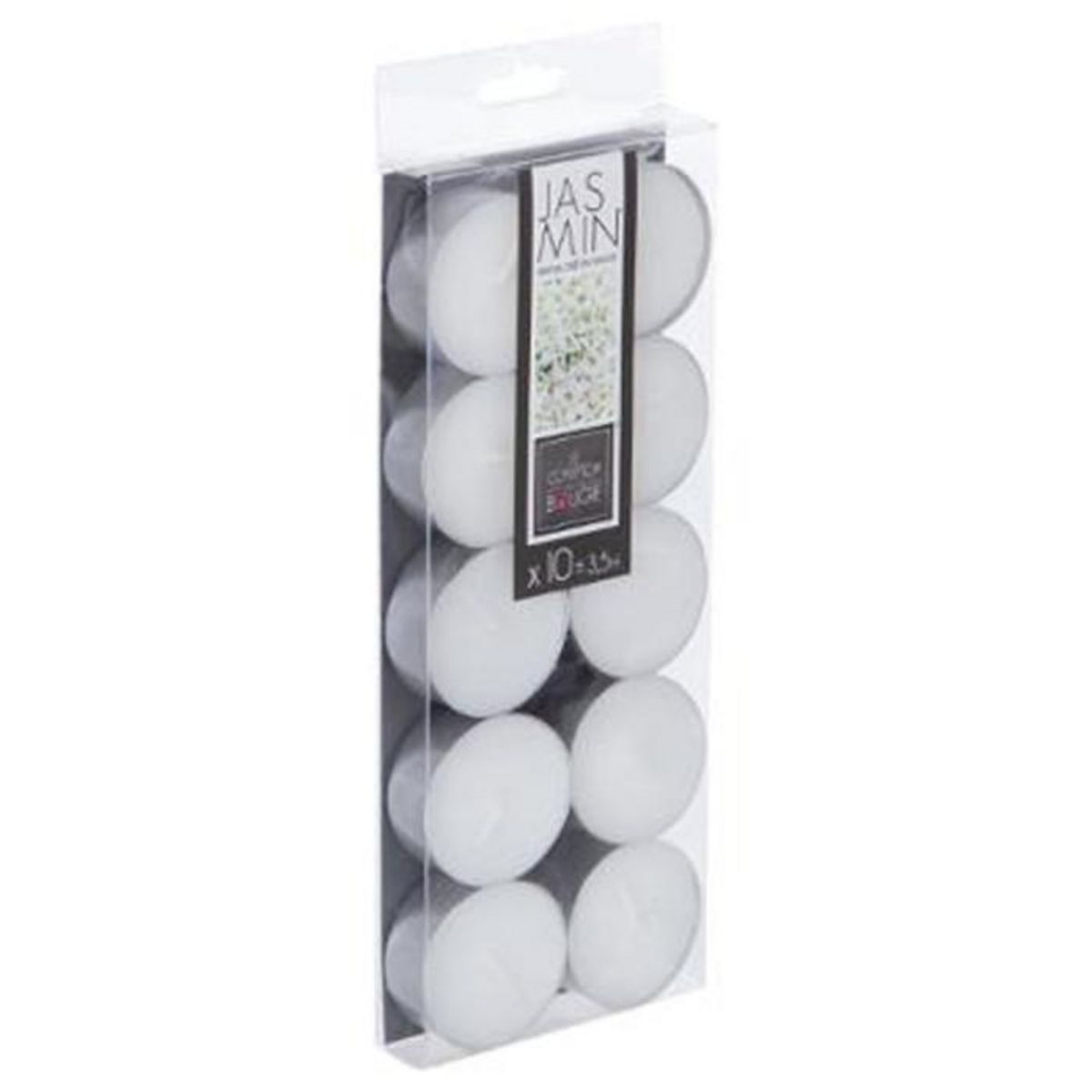 COMPTOIR DE LA BOUGIE Lot de 10 Bougies Chauffe-Plat Parfumées 3,7cm Jasmin