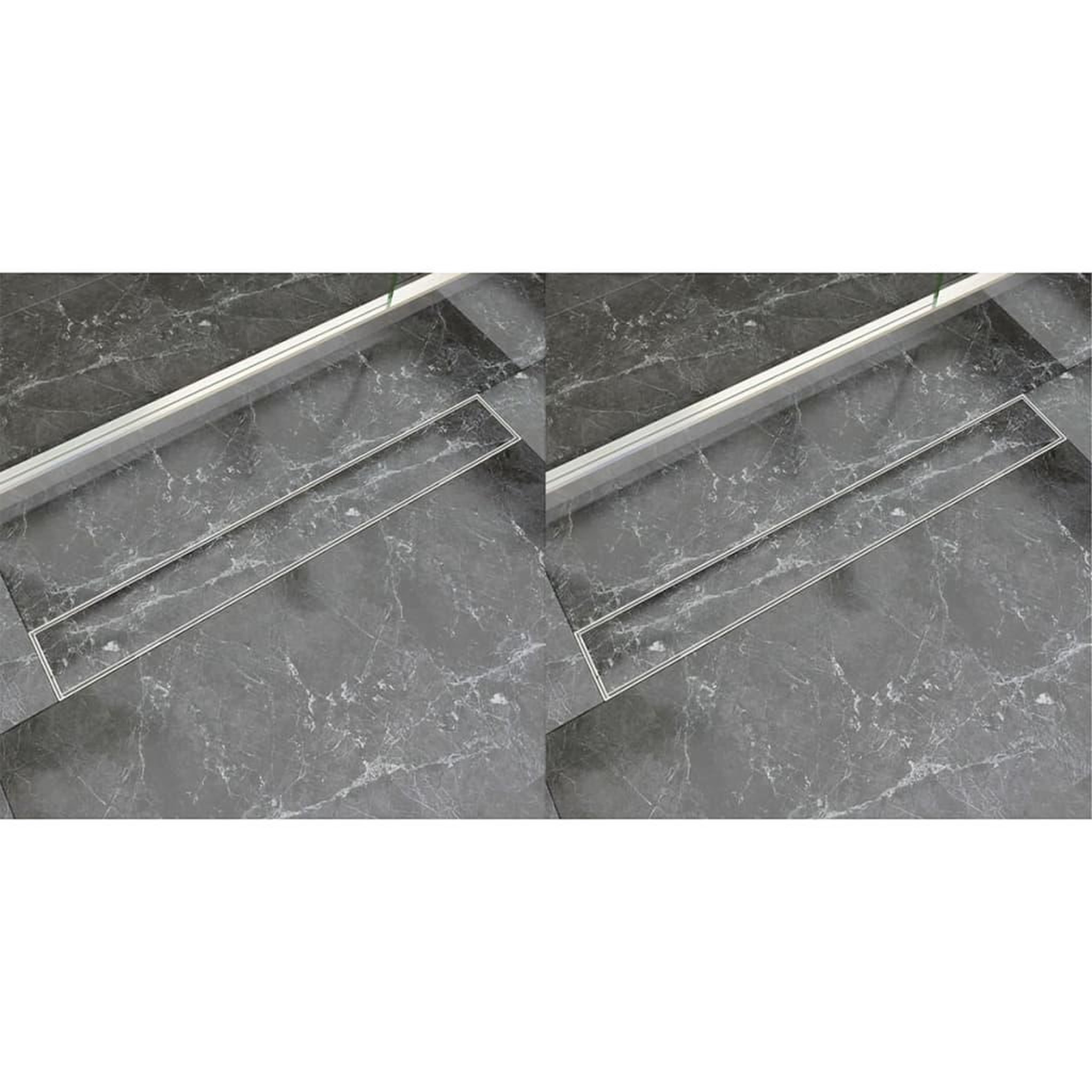 Voir la diapositive 1 : VIDAXL Drain de douche lineaire 2 pc 830 x 140 mm Acier inoxydable