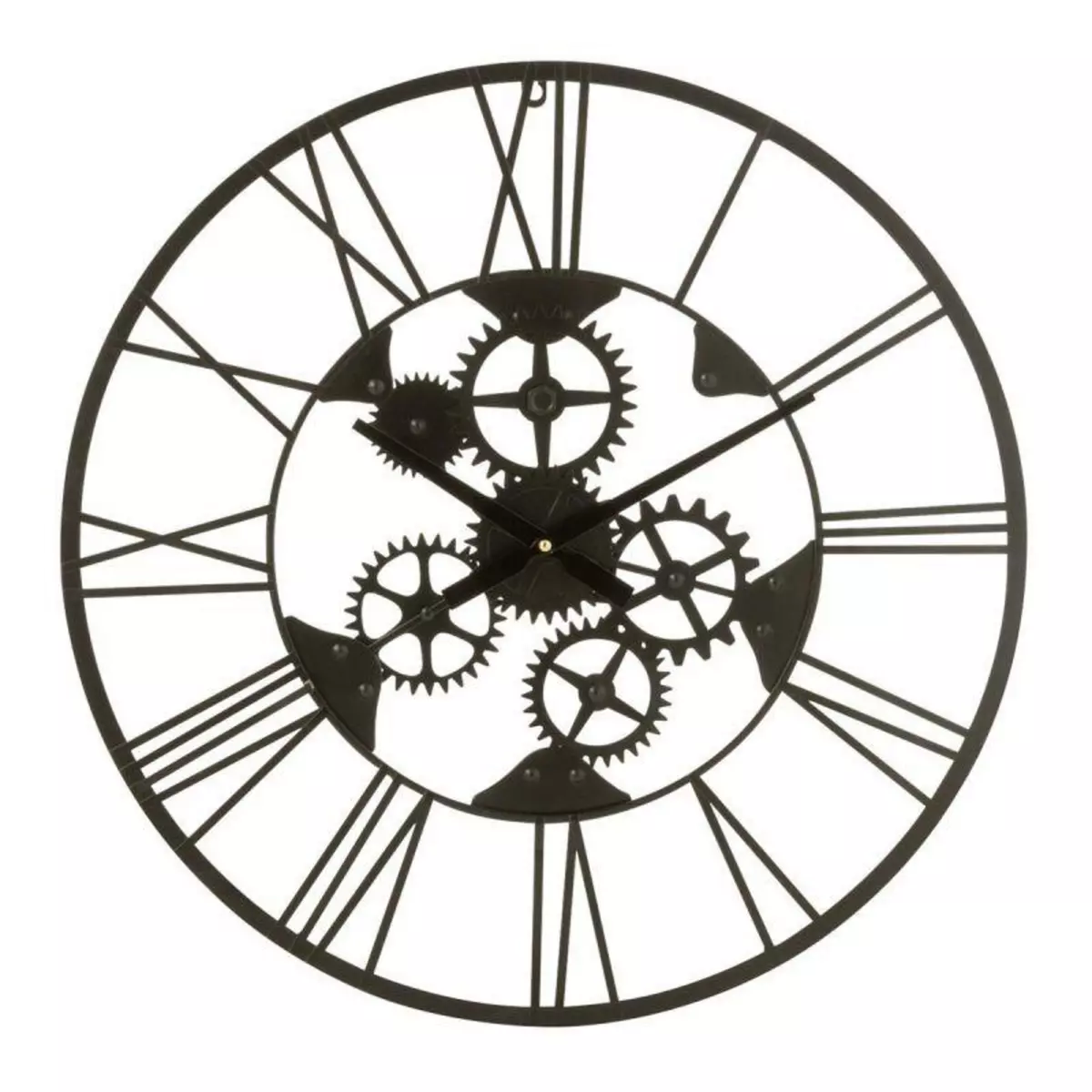 Paris Prix Horloge Murale en Métal  Roues  60cm Noir