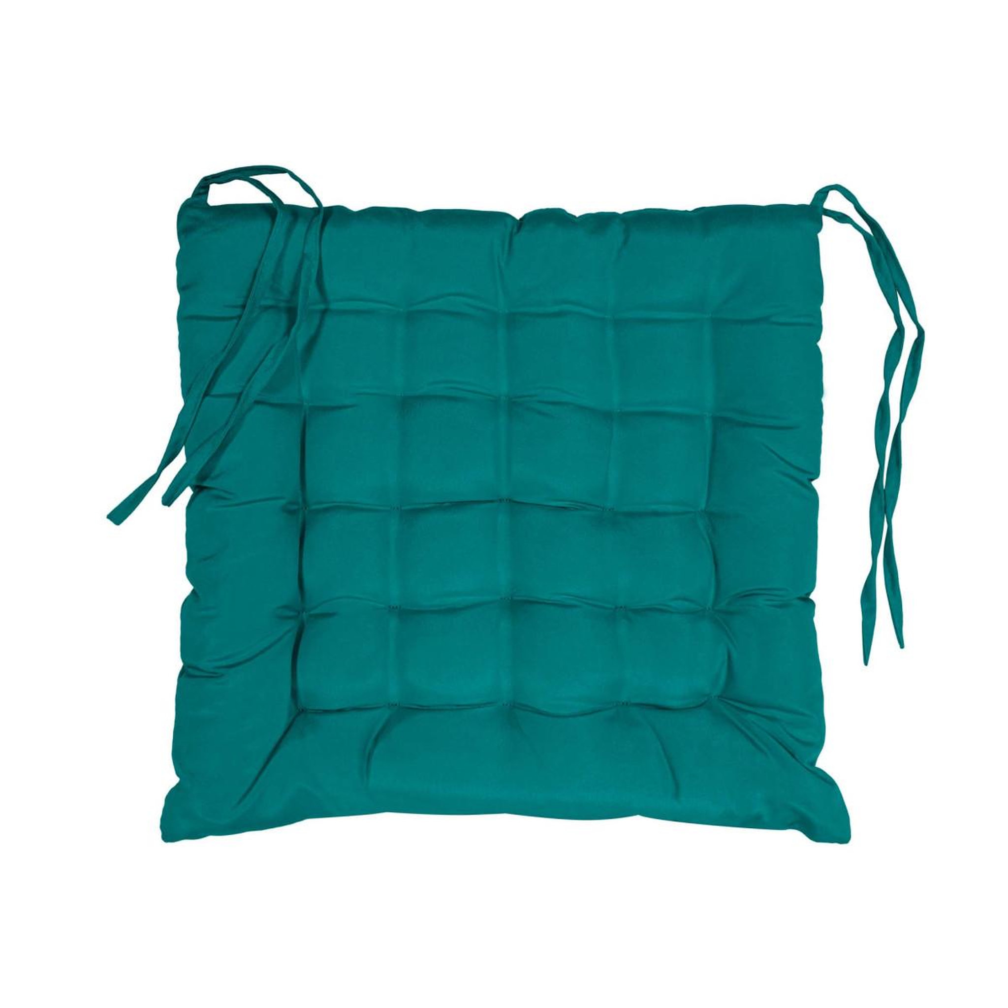 Douceur d'Intérieur Galette de chaise matelassée  essentiel  40x40cm bleu paon