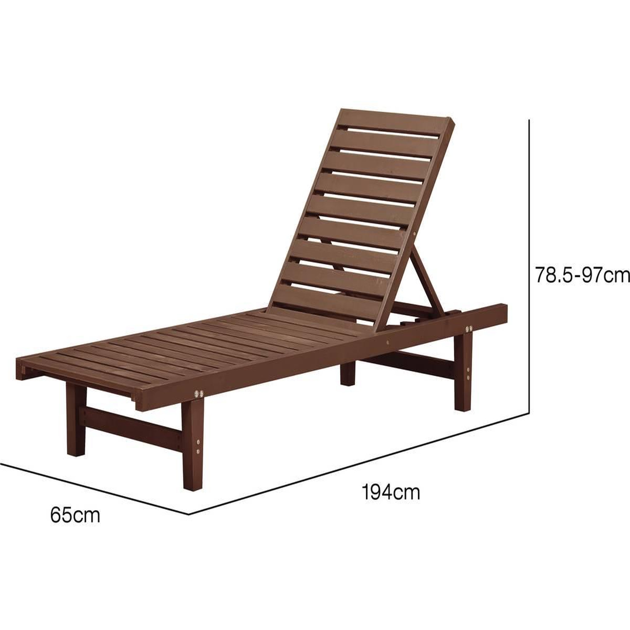 Voir la diapositive 4 : Habitat et Jardin Lot de 2 bains de soleil en bois  Rawai  - Marron