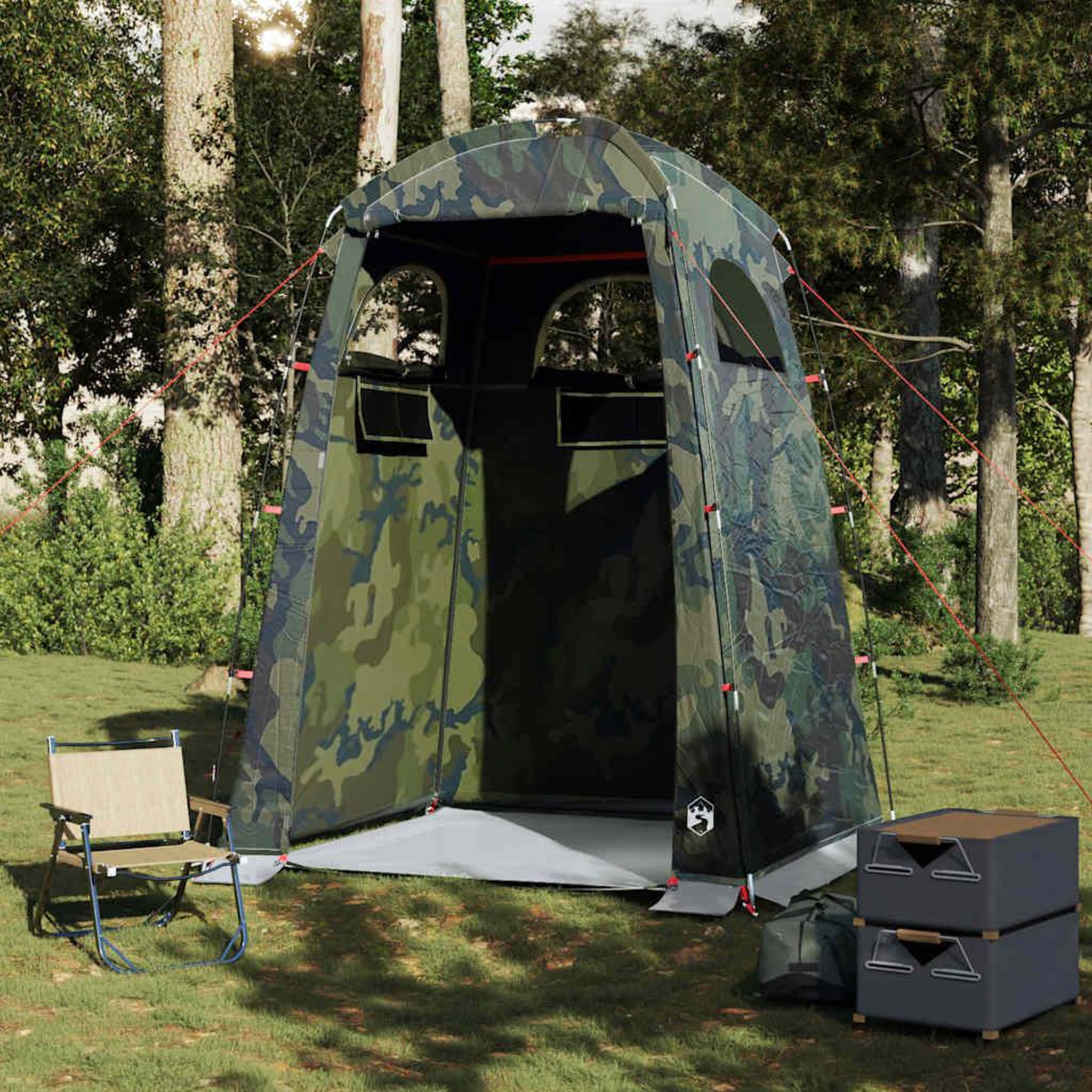 Voir la diapositive 3 : VIDAXL Tente de douche camouflage impermeable