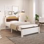 Voir la diapositive 5 : MERAX Lit simple 90x200cm bois et mdf coloris blanc
