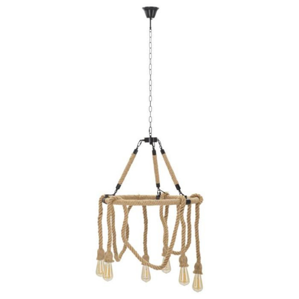 Paris Prix Lampe Suspension en Bambou  Rope  64cm Naturel