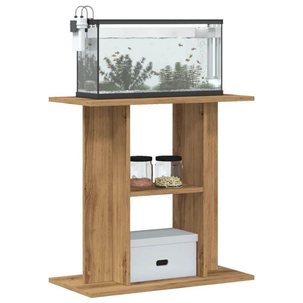 VIDAXL Support d aquarium chêne marron 60x30x60 cm bois d ingénierie