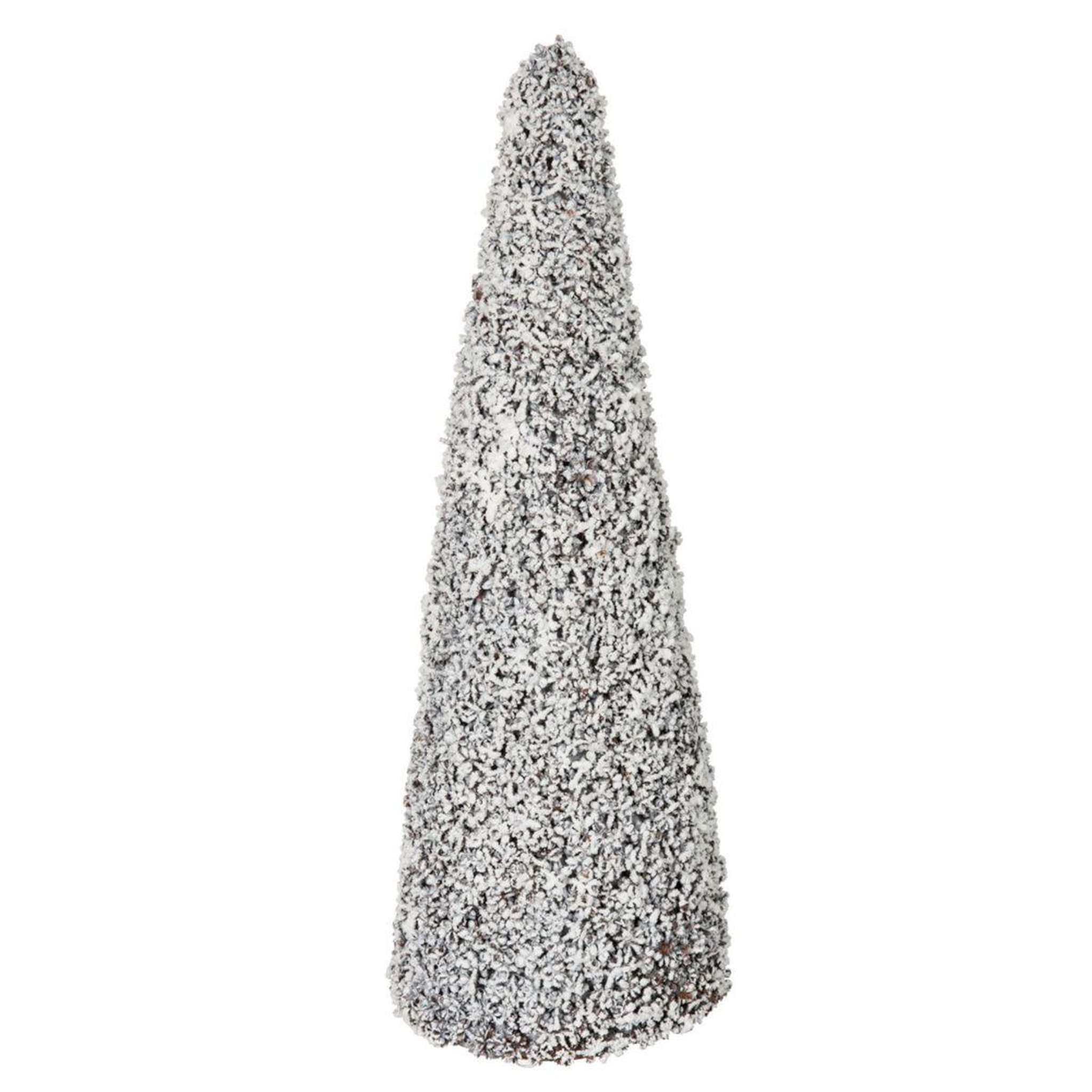 J-LINE Statue déco  sapin enneigé  65cm blanc & marron