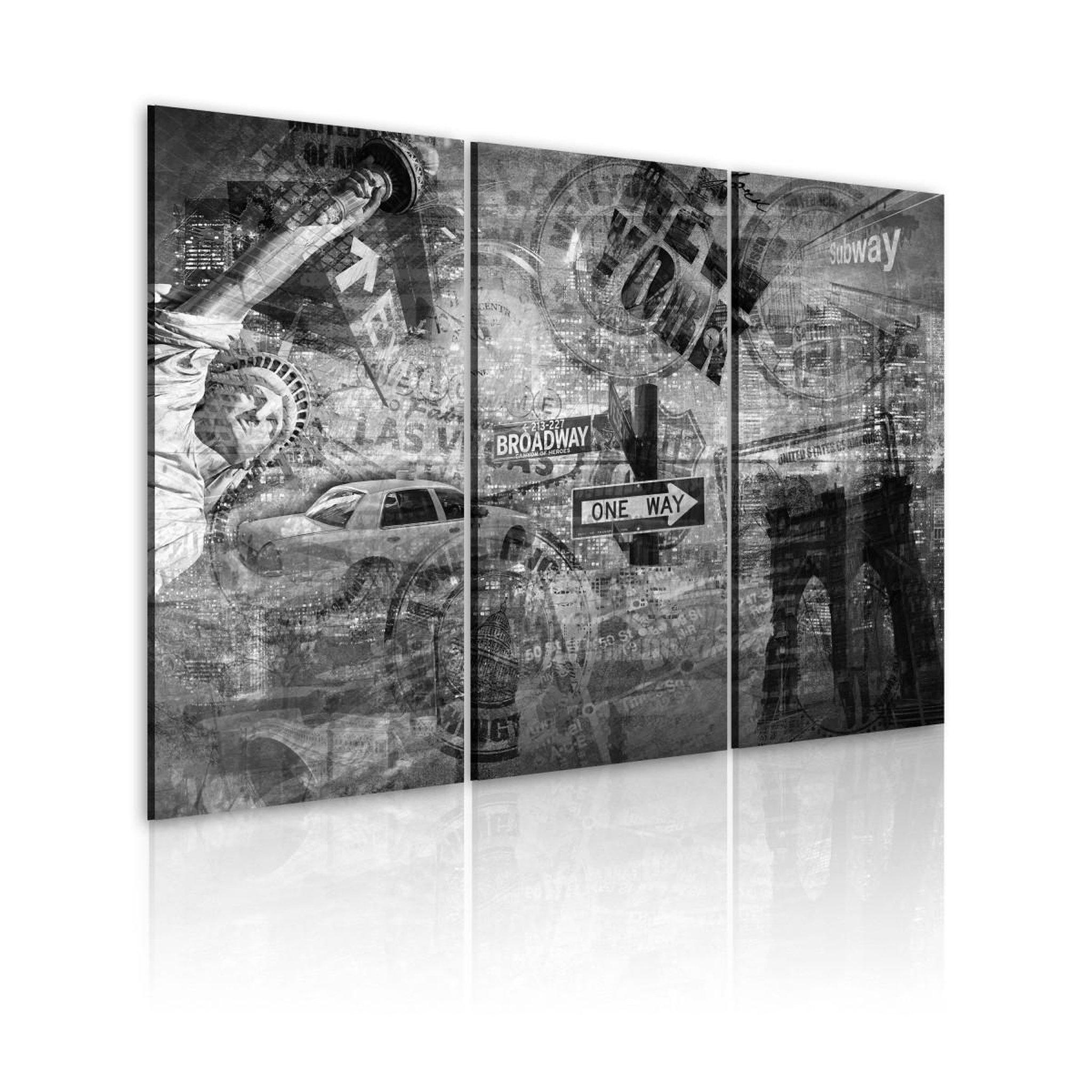 Paris Prix Tableau imprimé  symboles de new york. Coloris disponibles : Multicolore