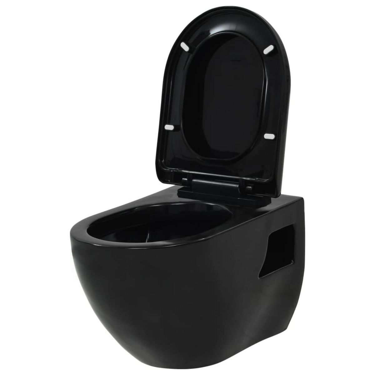 VIDAXL Toilette suspendue au mur avec reservoir cache Ceramique Noir