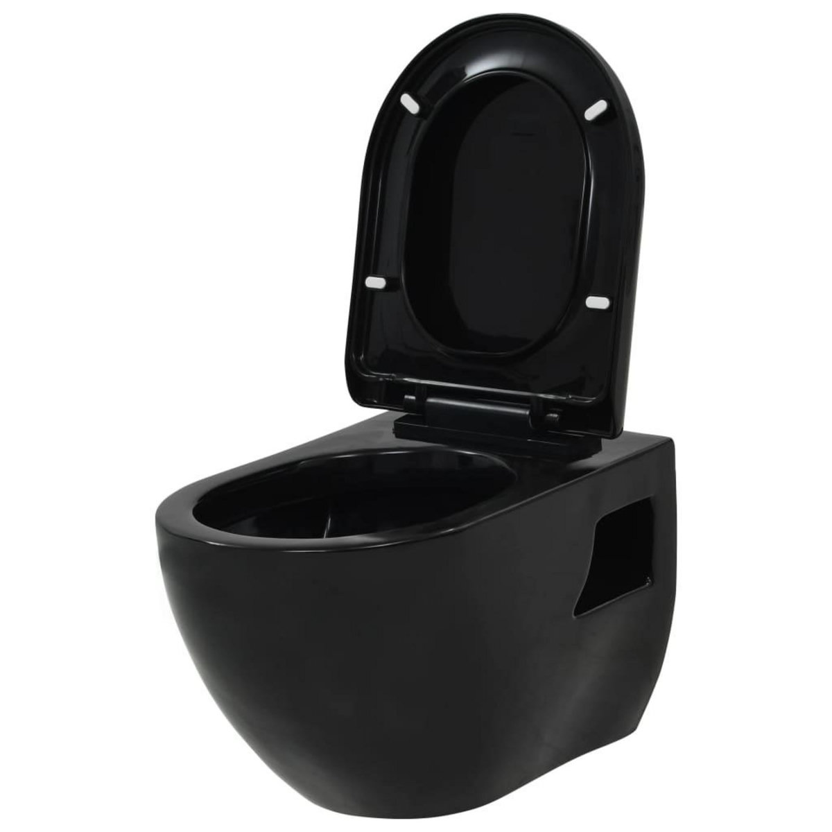 VIDAXL Toilette suspendue au mur avec reservoir cache Ceramique Noir