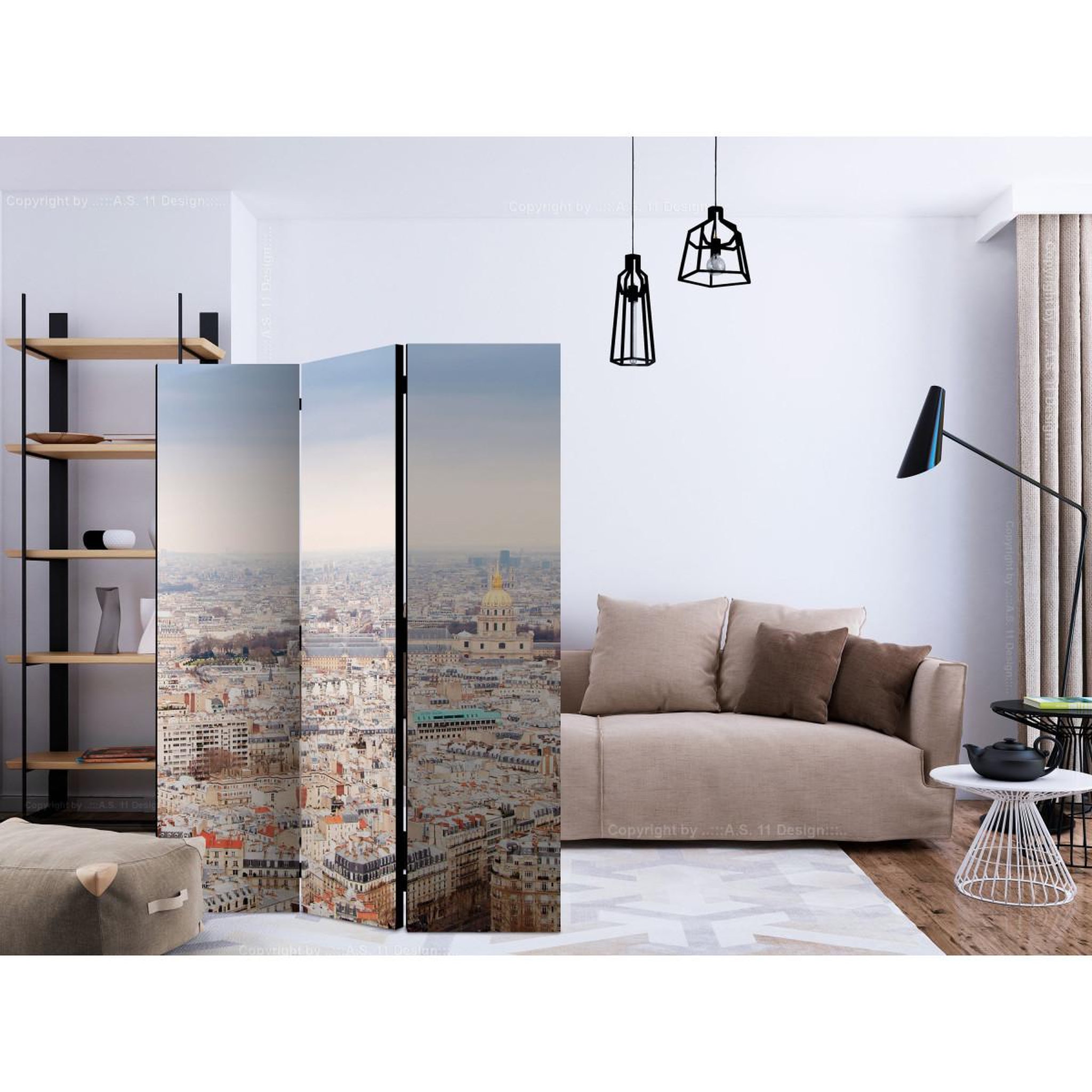 Voir la diapositive 2 : Paris Prix Paravent 3 volets  paris streets  135x172cm