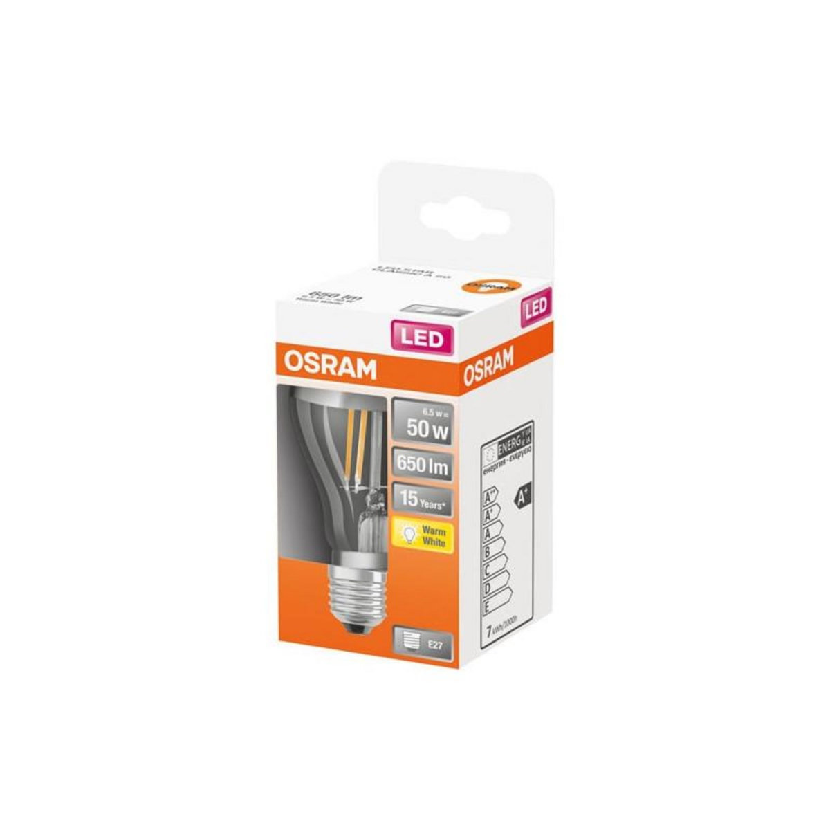 Osram LED STD CLAIR FIL.CAL.ARGENT.6.5W E27 OSRAM - 4058075427860