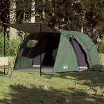 VIDAXL Tente de camping tunnel 4 personnes vert impermeable