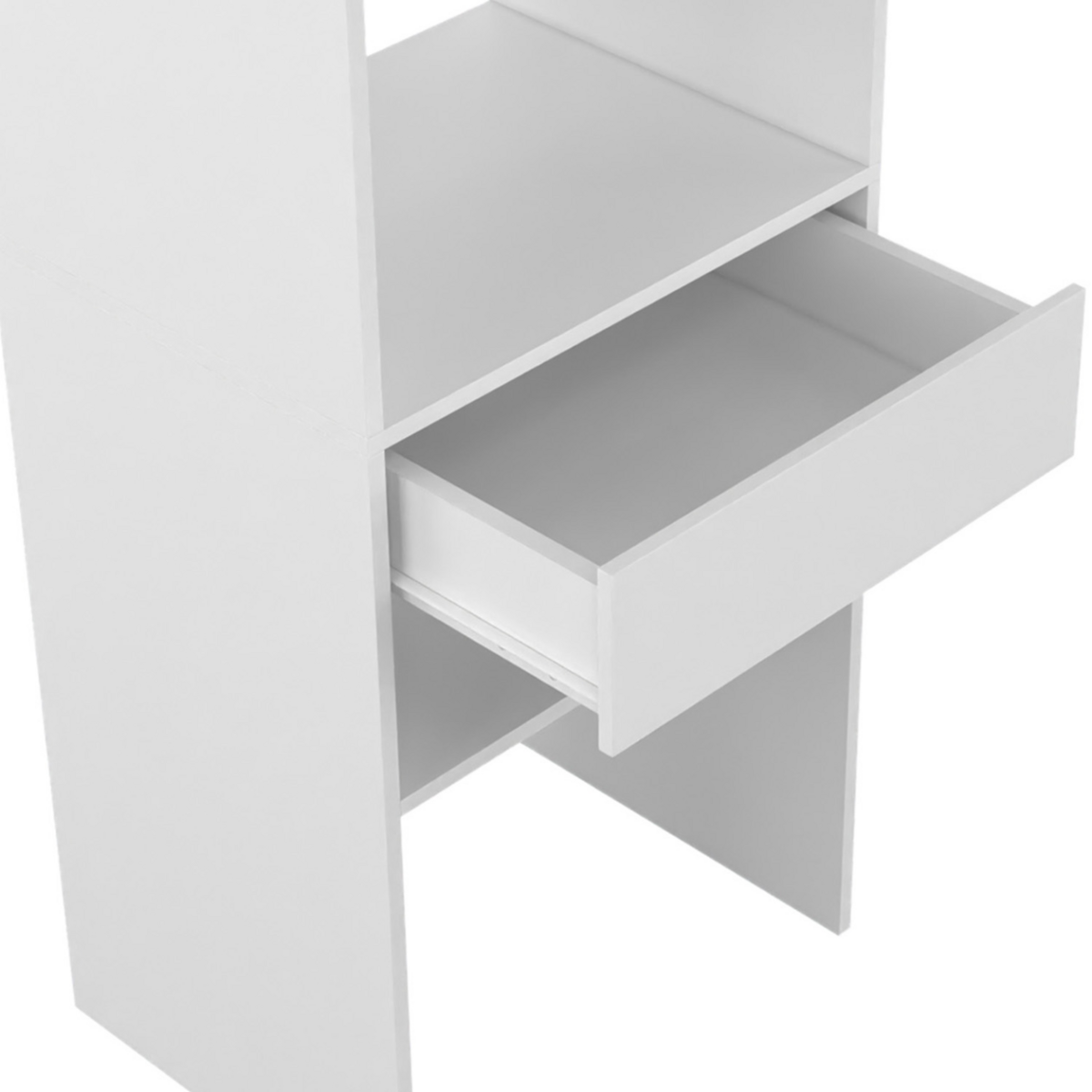 ID MARKET Kit dressing MELINE 160 x 40 x 180 cm blanc avec étagères + tiroir + double penderie