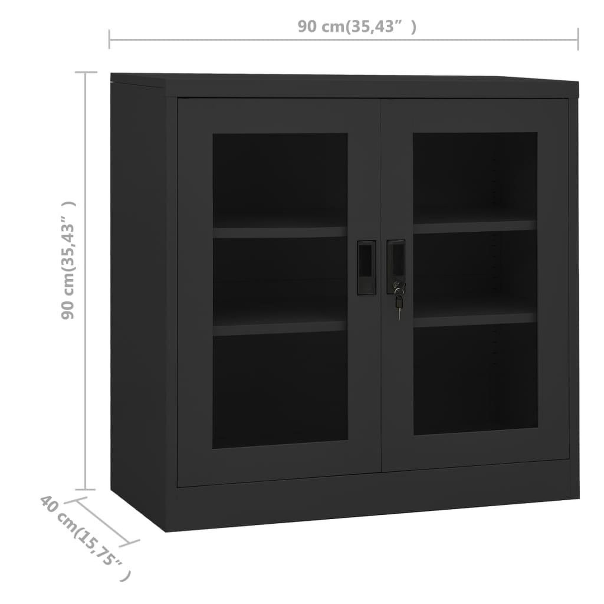 Voir la diapositive 6 : VIDAXL Armoire de bureau Anthracite 90x40x90 cm Acier