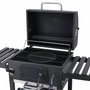 Voir la diapositive 6 : SWEEEK Barbecue Grill charbon de bois noir - Fumoir avec récupérateur de cendres. aérateurs. bac charbon ajustable et tablettes rabattables