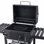 Voir la diapositive 6 : SWEEEK Barbecue Grill charbon de bois noir - Fumoir avec récupérateur de cendres. aérateurs. bac charbon ajustable et tablettes rabattables
