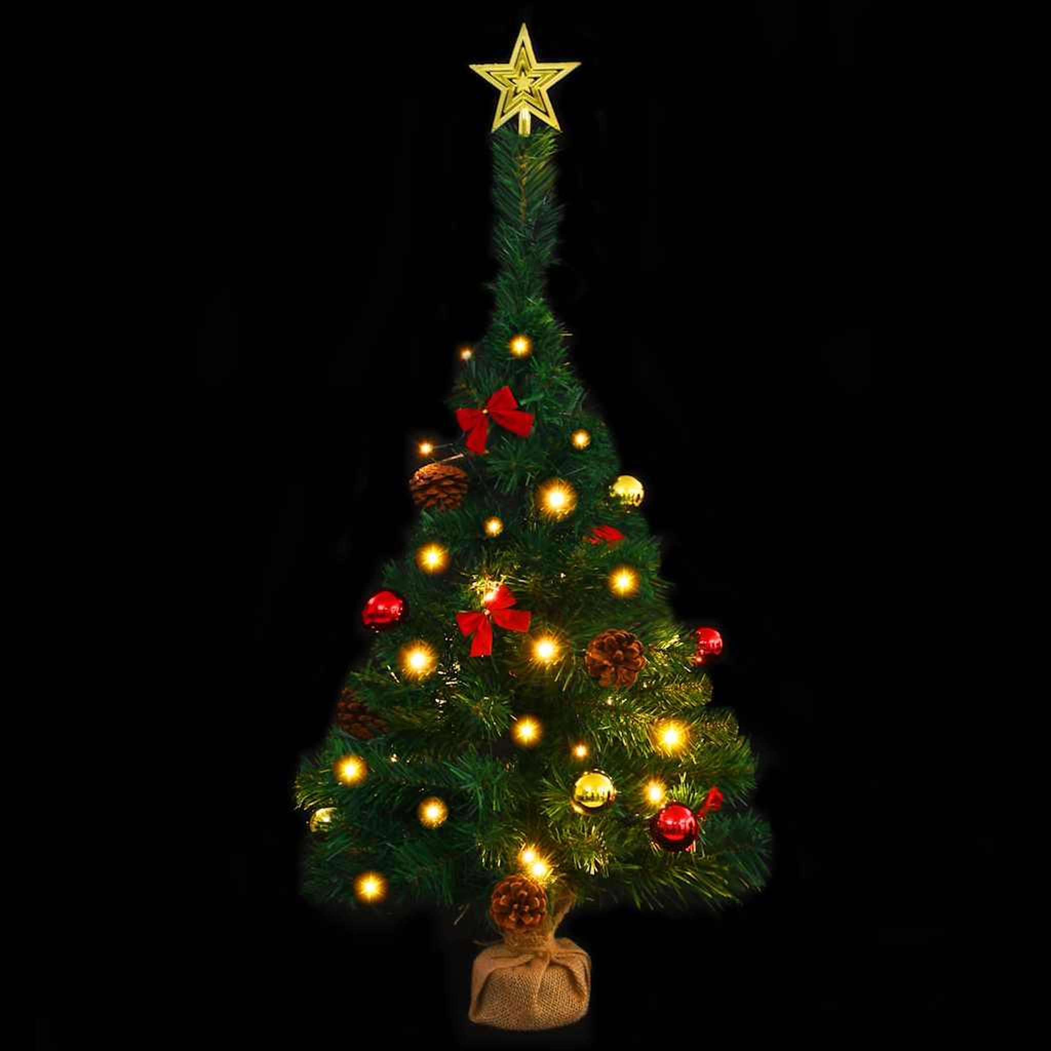 Voir la diapositive 5 : VIDAXL Arbre de Noël artificiel pre-eclaire avec boules vert 64 cm