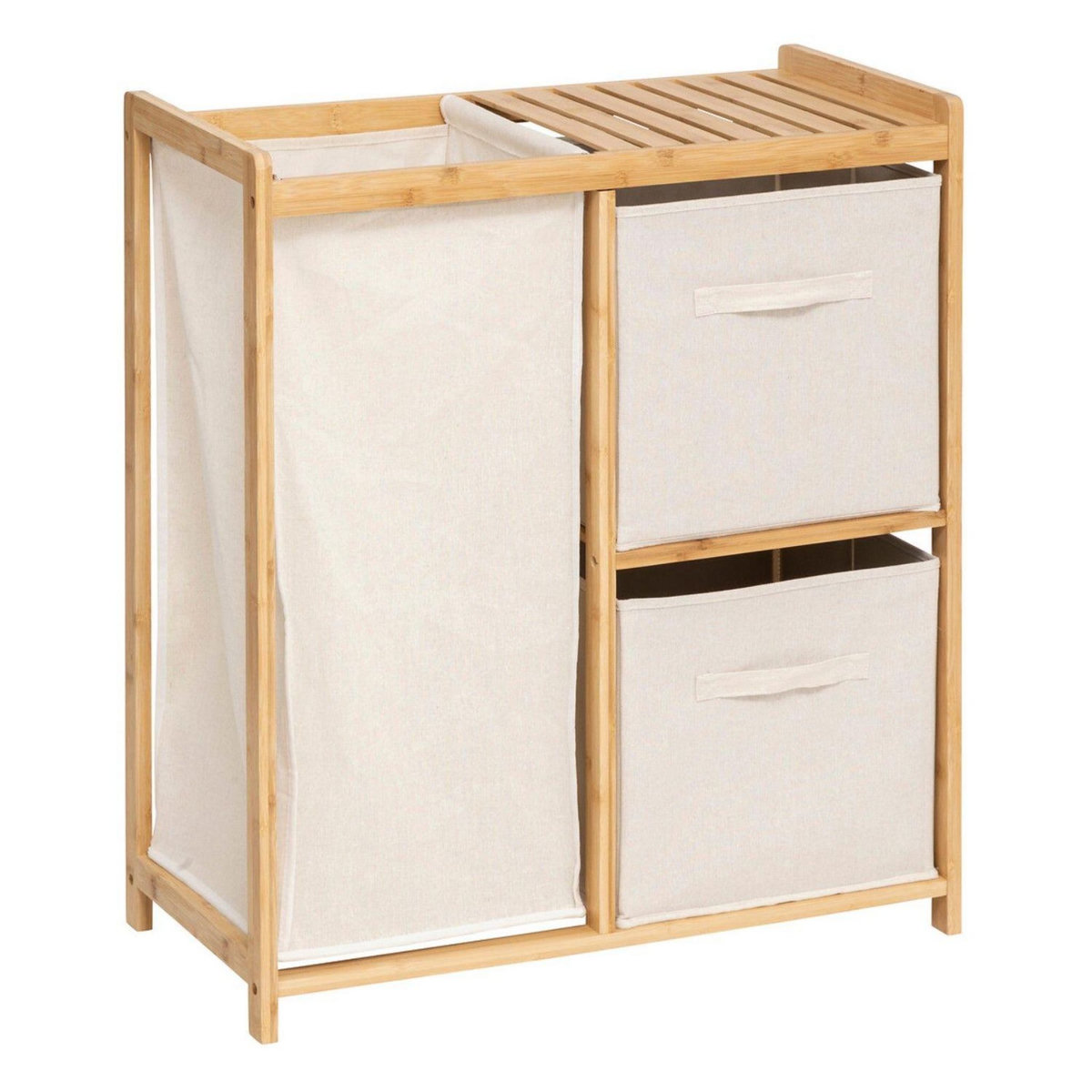 FIVE Étagère avec 1 panier à linge et 2 paniers de rangement TIDY BOX - Beige