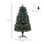 Voir la diapositive 3 : HOMCOM Sapin de Noël artificiel lumineux fibre optique LED multicolore + support pied Ø 66 x 120H cm 130 branches étoile sommet brillante vert
