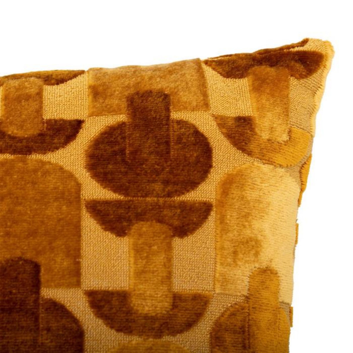 ATMOSPHERA Coussin Jacquard en Velours  Luna  30x50cm Ocre