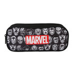 Bagtrotter Bagtrotter - Avengers - Marvel - Trousse Scolaire Rectangulaire - Noir  - 2 Compartiments Zippés - 23x7x10cm - Matière Polyester - Accessoire et Papeterie Scolaire