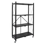 Paris Prix Étagère Pliable en Métal  4 Niveaux  127cm Noir