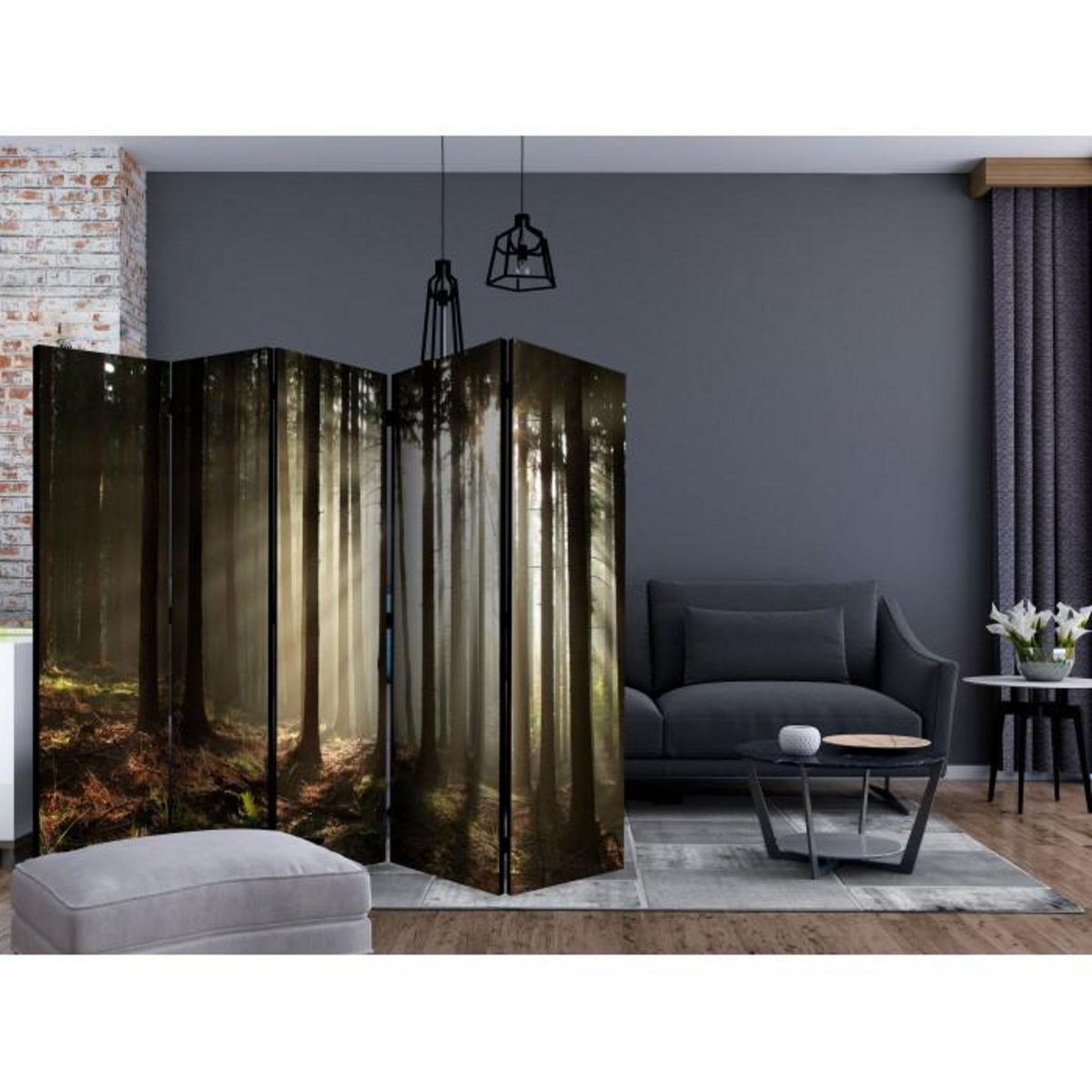 Paris Prix Paravent 5 Volets  Coniferous Forest II  172x225cm