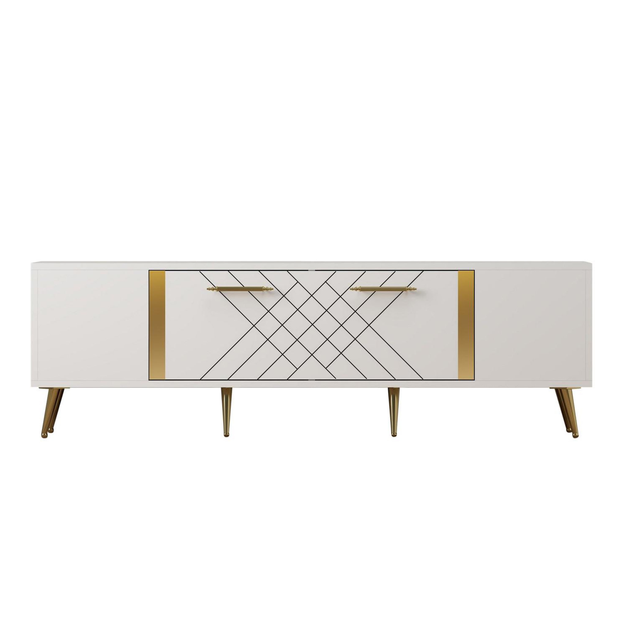 Habitat et Jardin Meuble tv en bois  detas  - 150 x 35 x 48 cm - or