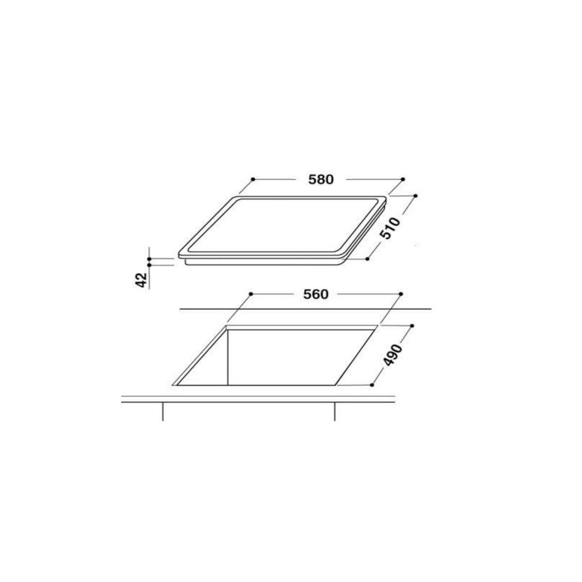 Whirlpool Table de cuisson vitrocéramique 4 feu 6200w noir - AKM700NENEW