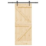 VIDAXL Porte coulissante et kit de quincaillerie 85x210 cm pin massif