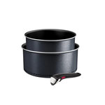 TEFAL Lot de 2 casseroles aluminium 18/20cm + 1 poignée noir - L7239003