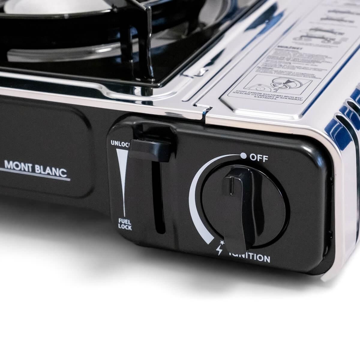 ALPENTECH Réchaud à gaz INOX 2200W MONT BLANC + 8 Cartouches de gaz Camping ALPEN