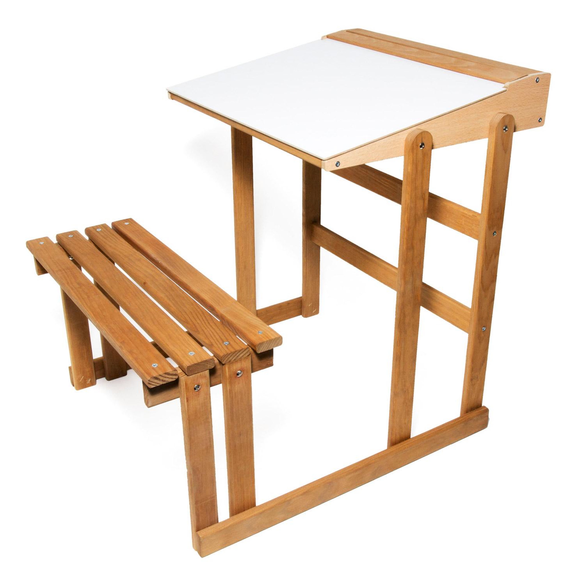 Voir la diapositive 2 : JeuJura Bureau d'écolier en bois