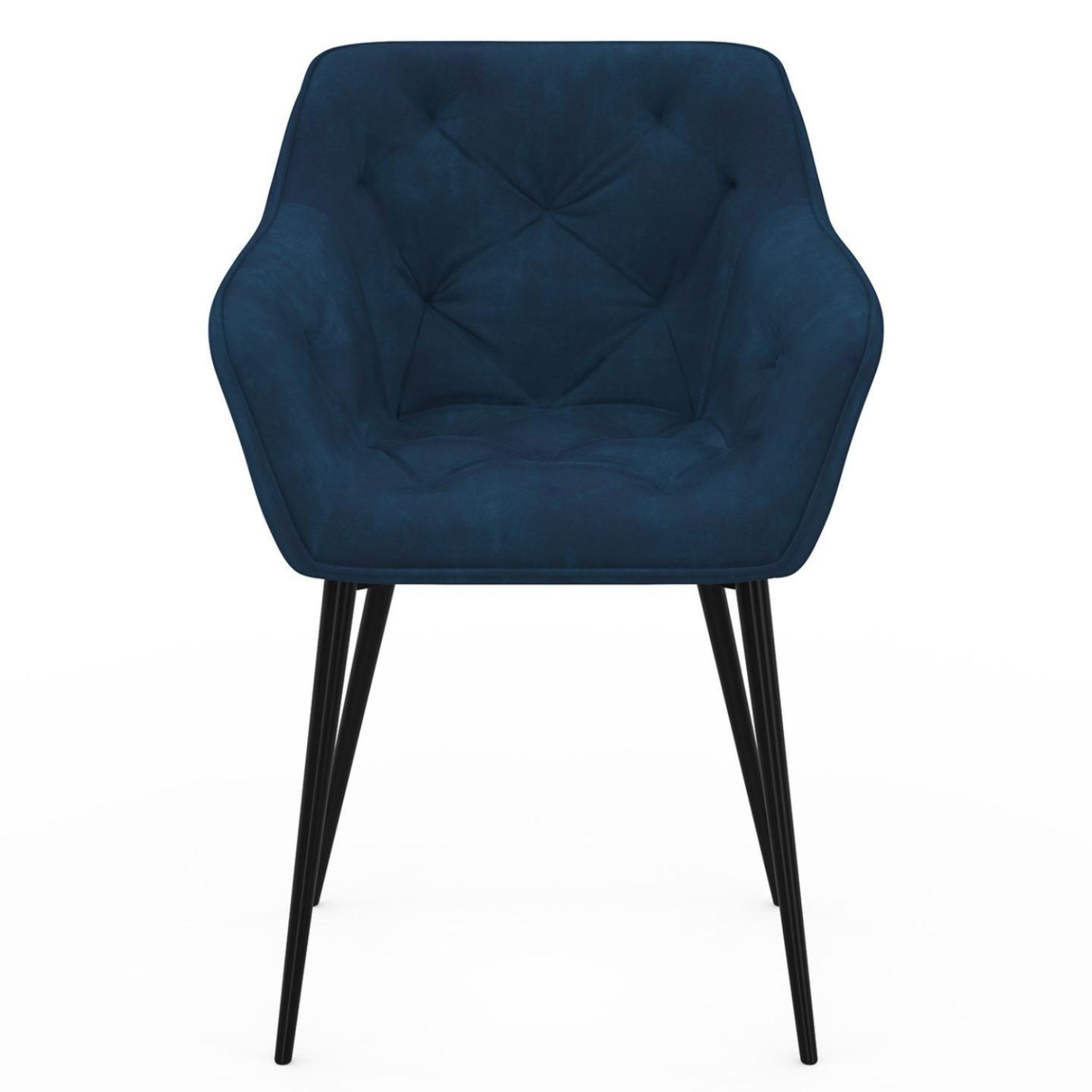 Voir la diapositive 4 : ID MARKET Lot de 2 chaises de salle à manger, fauteuils de table capitonnés lya velours bleu canard