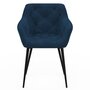 Voir la diapositive 4 : ID MARKET Lot de 2 chaises de salle à manger, fauteuils de table capitonnés LYA velours bleu canard