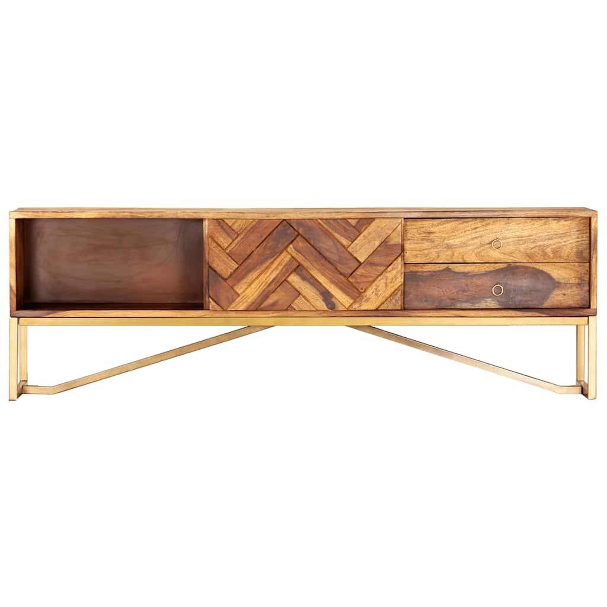 Voir la diapositive 4 : VIDAXL Meuble tv 140x30x45 cm bois de sesham massif