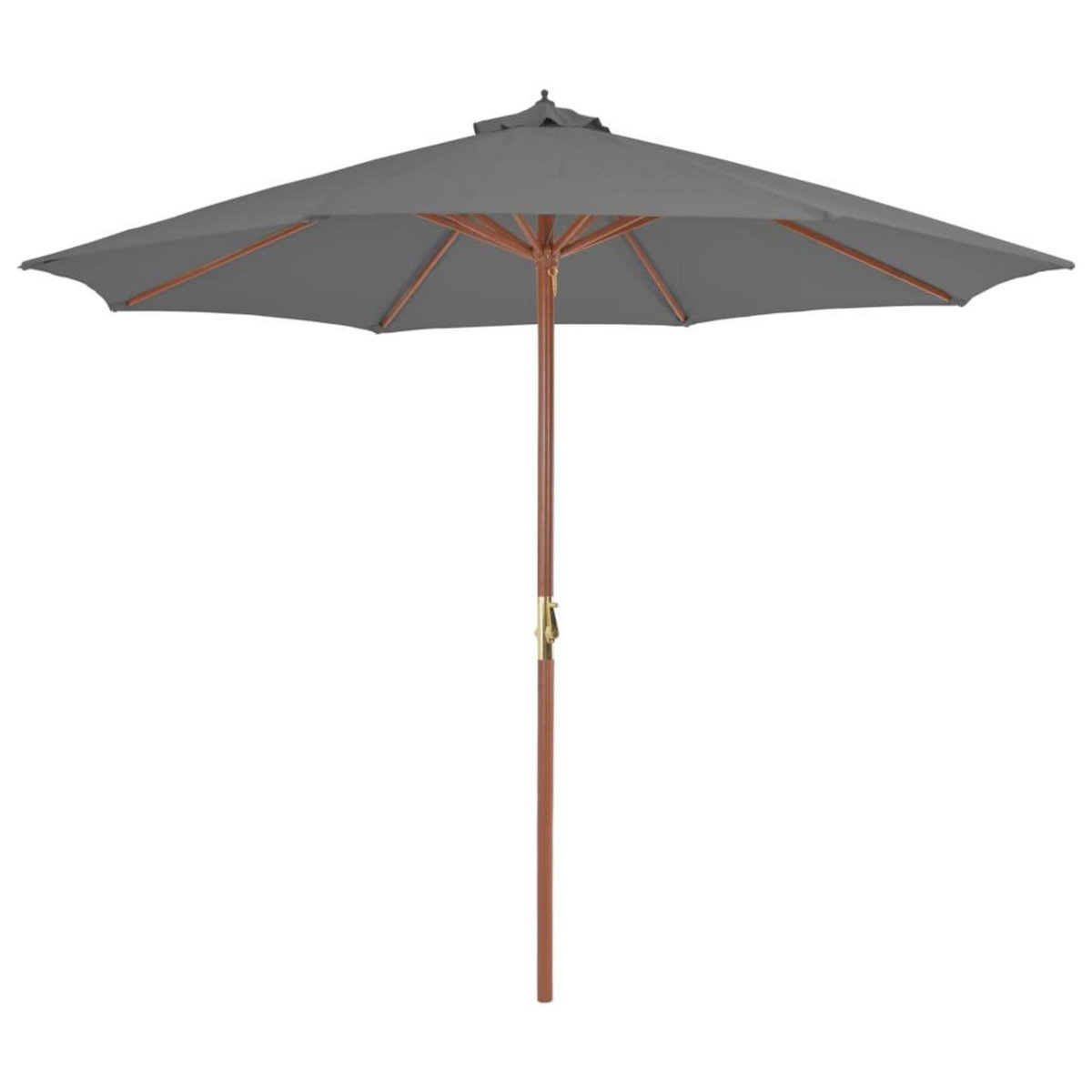 VIDAXL Parasol d'exterieur avec mat en bois 300 cm anthracite