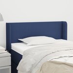 VIDAXL Tete de lit avec oreilles Bleu 93x16x78/88 cm Tissu