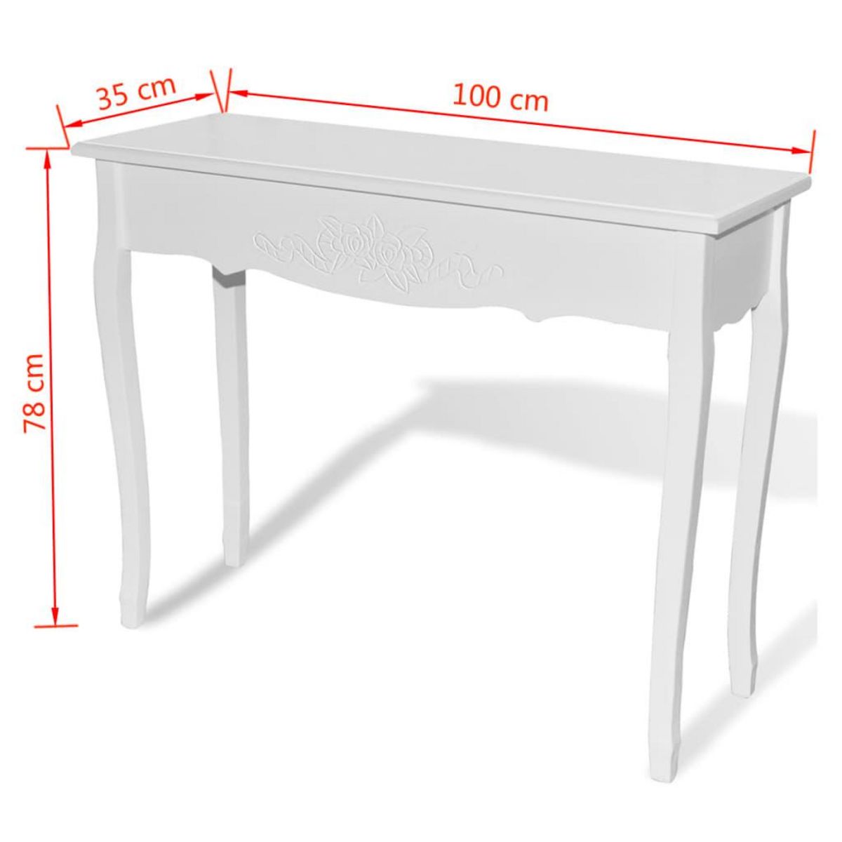 VIDAXL Table de console et coiffeuse Blanc